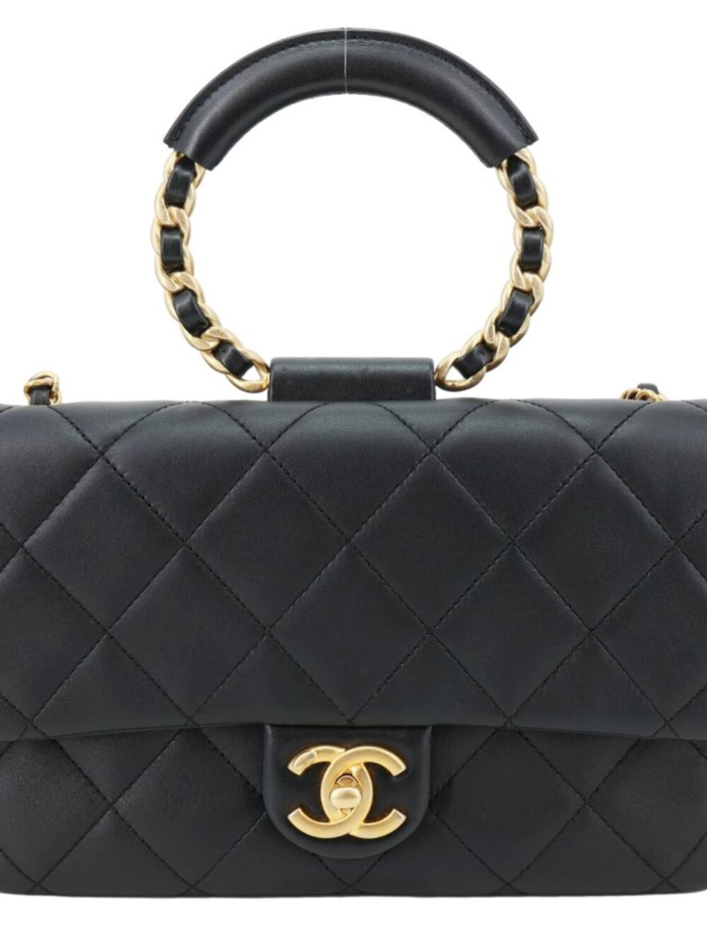 Chanel In The Loop Flap Medium Quilted Lambskin Leather Shoulder Bag Black - Picture 3 of 12